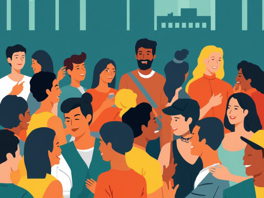 Vielfältige Menschen in der Stadt